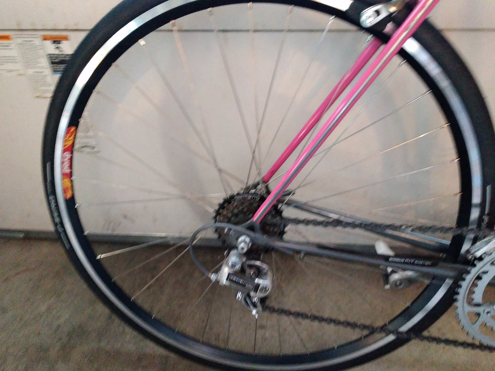 Drive side rear detail showing hub and derailleur